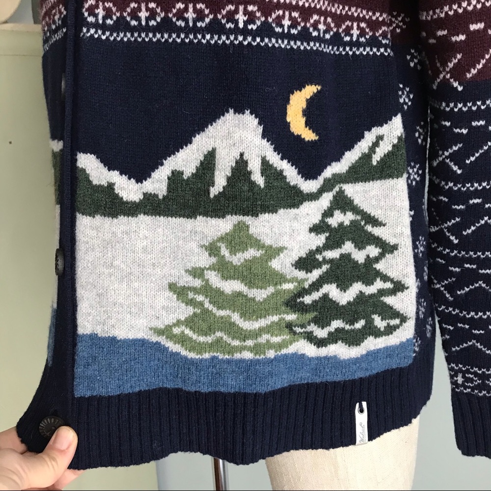 Cozy WOOLRICH Winter Mountain Cabin Wool Cardigan - Picture 5 of 10